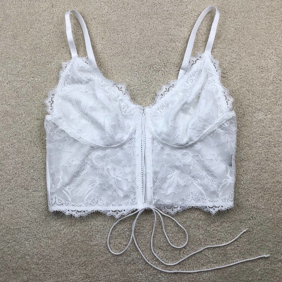 Tops - White Corset Bralette Crop Top